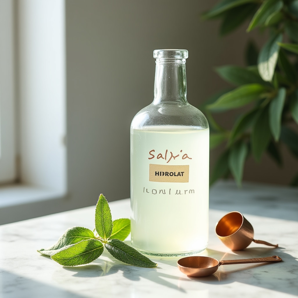 Hidrolato o agua floral obtenida durante proceso de destilación artesanal